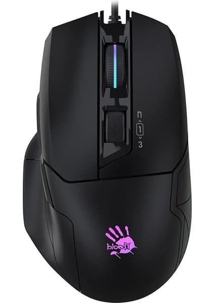 Bloody W70 Max 10.000 CPI 8 Tuş RGB 4M Bellek Ultra Core 3&4 Aktif Özel Yapım Optik Kablolu Siyah Oyuncu Mouse