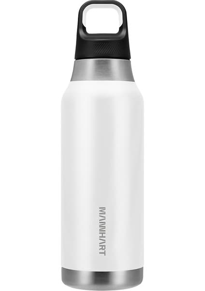 Mannhart by Spigen B213 Sızdırmaz Vakumlu Çift Katmanlı Travel Mug Paslanmaz Çelik Termos 500 ml Hot 6h / Cold 24H White - AHP00351