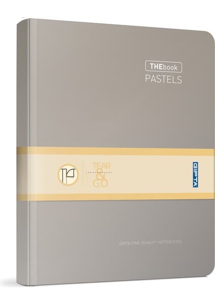 Gıpta The Book Pastel 20X28 400 Yaprak 4 Bölmeli Sert Kapak Ciltli Defter (3486) Kareli Gri
