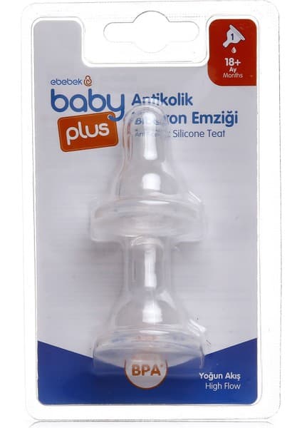 Baby Plus Antikolik Pp Biberon Yedek Emziği No:3 Yoğun Akış Ikili