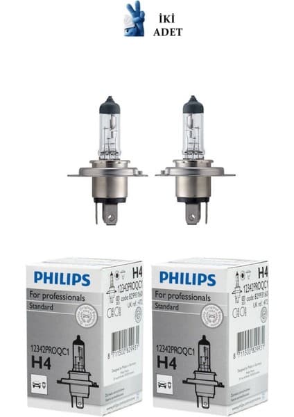 Philips Phılıps ( 2 Adet ) Phılıps H4 12V 60-55W Standart Ampul 12342 Proqc1