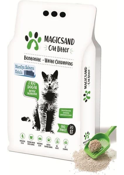 Magicsand Marsilya Sabun Kokulu Kedi Kumu 20 Lt Kalın Taneli
