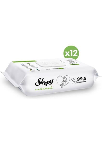 Sleepy Natural Yenidoğan Islak Bebek Bakım Havlusu 12X60 (720 Yaprak)