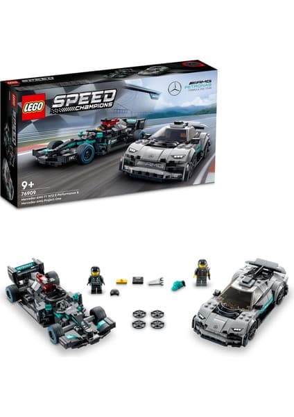 LEGO Speed Champions Mercedes-AMG F1 W12 E Performance ve Mercedes-AMG Project One 76909 - 9 Yaş ve Üzeri için Oyuncak Model Yapım Seti (564 Parça)