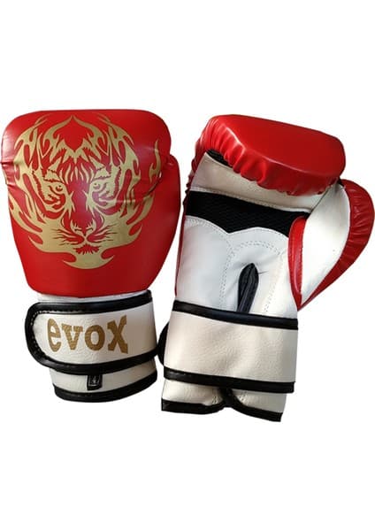 Evox Çocuk Boks Kickboks Muay Thai Eldiveni 4 6 8 Oz Kırmızı