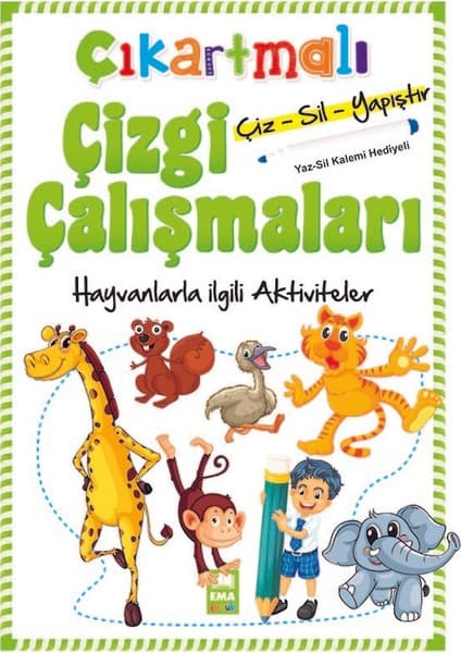 Ema Çocuk Ema Yayınları Çıkartmalı Çizgi Çalışmaları Hayvanlar