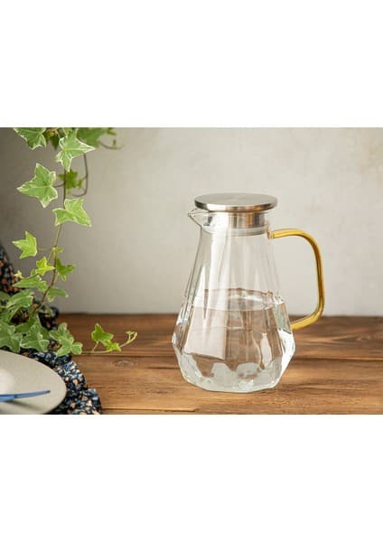 English Home Delight Şeffaf Borosilikat Cam Sürahi 1500 ml Modern Tasarım ile Sofra Sunumuna Uygun