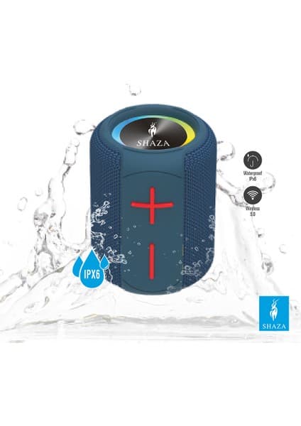 Shaza Taşınabilir Bluetooth Hoparlör Ipx6 Suya Dayanıklı - 8W Ses Çıkışı Mavi Renkli