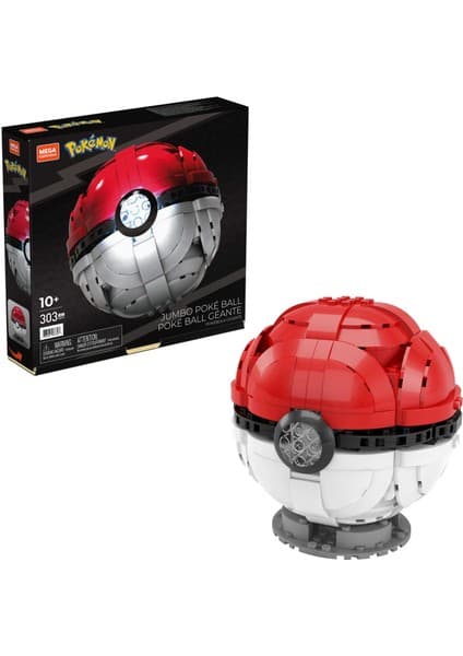 Mega Bloks MEGA Construx™ Pokémon™ - Jumbo Poké Ball Yapı Seti, Çocuklar İçin Yapı Oyuncakları Hbf53