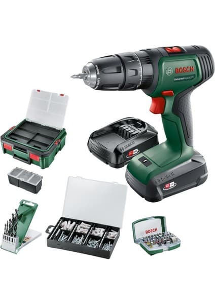 Bosch Universalımpact Akülü Darbeli Matkap (2x 1.5AH)+210 Aksesuar 06039D4107