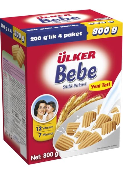 Ülker Bebek Bisküvisi 800 Gr - 0-6 Ay Arası Bebekler İçin, 12 Vitamin Ve 7 Mineral İçeren Besleyici Formül