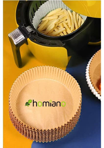 Homiano Fritöz Airfryer Pişirme Kağıdı Yağlı Kağıt Yuvarlak 3l- 50 Adet