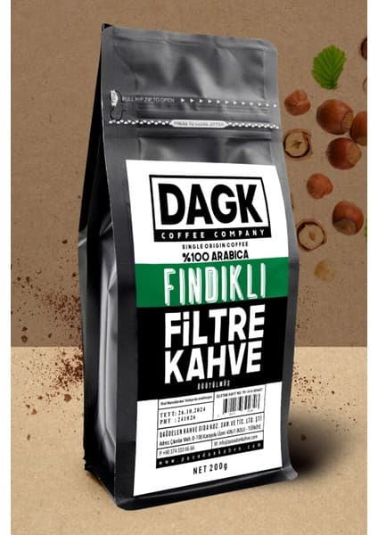 Dagk Fındıklı Filtre Kahve Öğütülmüş Aromalı 200 gr