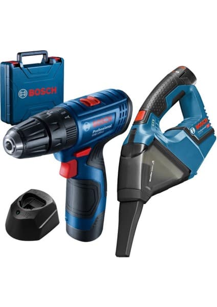 Bosch Professional GSB 120-LI 2Ah Çift Akülü Darbeli Delme/Vidalama + GAS 12V Süpürge (SOLO) - 0615990M45