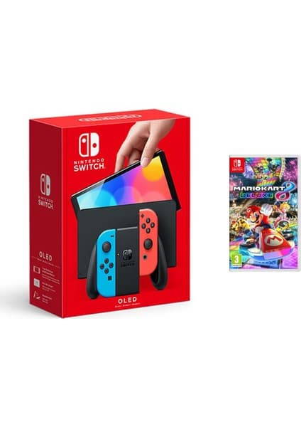 Nintendo Switch OLED Yeni Nesil Konsol 64GB + Mario Kart 8 Deluxe Oyunlu Bundle