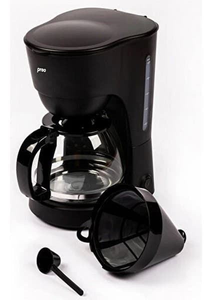 Preo Home PFK02 Filtre Kahve Makinesi 1 Fincan Kapasitesi Siyah Cam Hazne ile Otomatik Kapanma