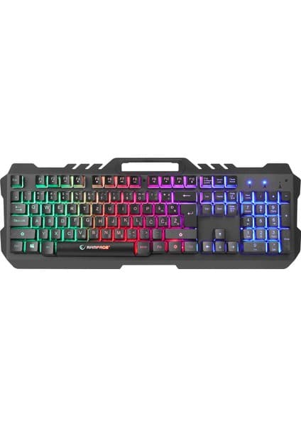 Rampage KB-R57 X-JAMMER Gökkuşağı Aydınlatmalı USB LC Layout Gaming Oyuncu Klavyesi