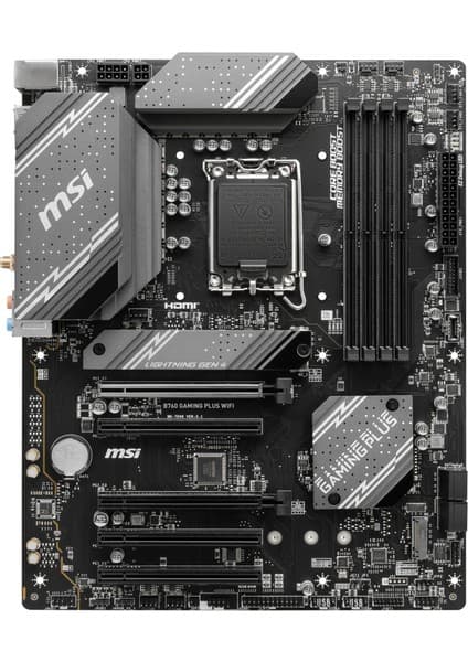 MSI B760 GAMING PLUS WIFI SOKET 1700 DDR5 6800(OC) PCI-E ,M.2 USB3.2 HDMI,DP 1x 2.5G LAN WI-FI 6E ATX Anakart