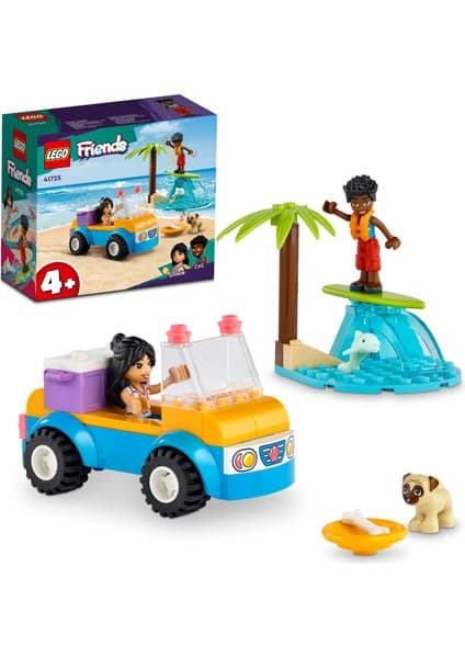 LEGO 4 Yaş ve Üzeri Çocuklar İçin 2 Mini Bebek, Bir Köpek Karakteri ve Bir Plaj Arabası İçeren Yaratıcı Oyuncak Yapım Seti (61 Parça)