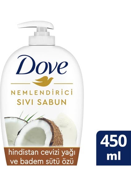 Dove Nemlendirici Sıvı Sabun Hindistan Cevizi Yağı ve Badem Sütü Özü - 450 ml
