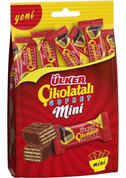 Ülker Bitter Çikolatalı Gofret Mini Paket 82 g Şekerli Özel Seri Lezzetli Atıştırmalık