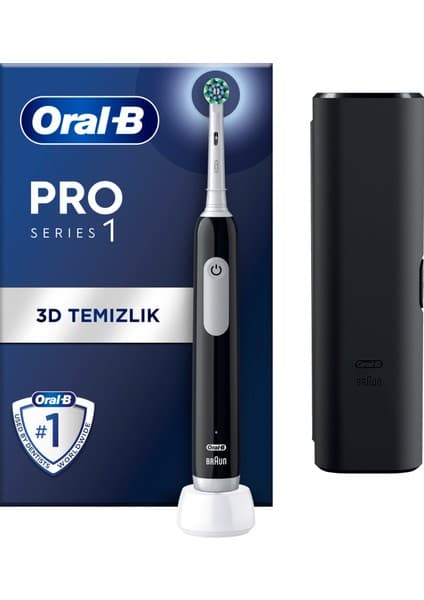 Oral-B Pro Series 1 Şarjlı Diş Fırçası Siyah + Seyahat Kabı