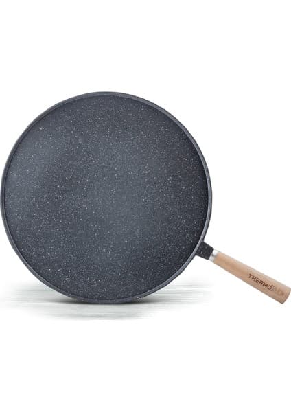 Thermoad Gözleme Tavası 36 cm Döküm Kaplama ile Uzun Süre Isı Muhafazası Gri