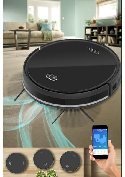 Kiwi Akıllı Robot Süpürge Islak Kuru Robot Vacuum Mop KVC-4090