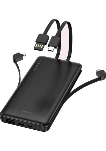 Shaza 10.000 Mah 4in1 Smart Chip Powerbank Siyah