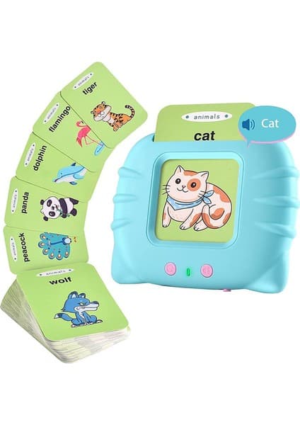 Learning Fun 224 Adet Flash Kart Şarjlı Sesli Eğitici Okul Öncesi Eğitim Dil Oyuncağı Ingilizce - Mavi