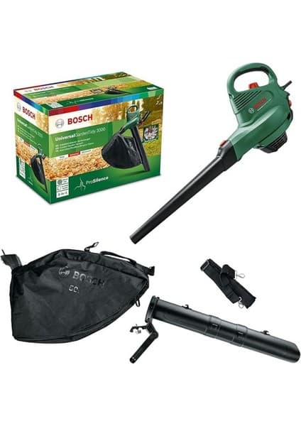 Bosch UniversalGardenTidy 3000 Yaprak Üfleme Makinesi 3000 W Emiş Gücü ile Sessiz Çalışma 06008B1001