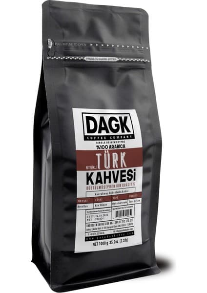 Dagk Nitelikli Türk Kahvesi Öğütülmüş 1000 gr Brezilya Menşeli Orta Kavrulmuş