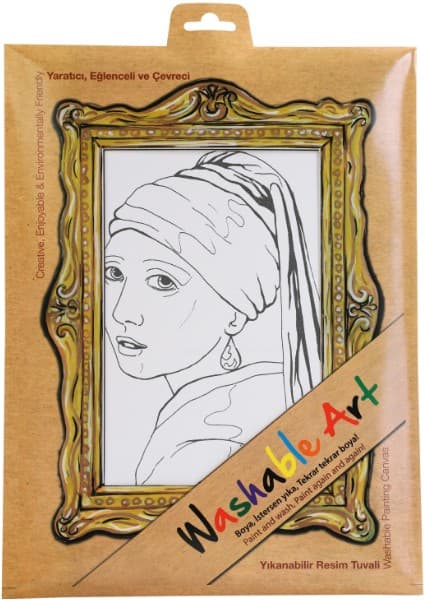 Akademi Çocuk Funny Mat Washable Art (Yıkanabilir Tuval) Johannes Vermeer - İnci Küpeli Kız