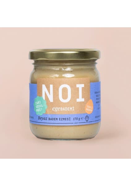 NOI Bahçe Noi Beyaz Badem Ezmesi 170 gr Glutensiz Türkiye Menşeli Doğal İçerik ile Katkısız Lezzet