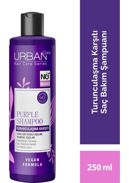 Urban Care Turunculaşma Karşıtı Mor Saç Bakım Şampuanı 250 ML Vegan UV Koruma Bakım Yapıcı Etki