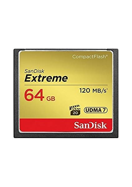 Sandisk Extreme CF 120MB/s, 85MB/s write, UDMA7, 64GB