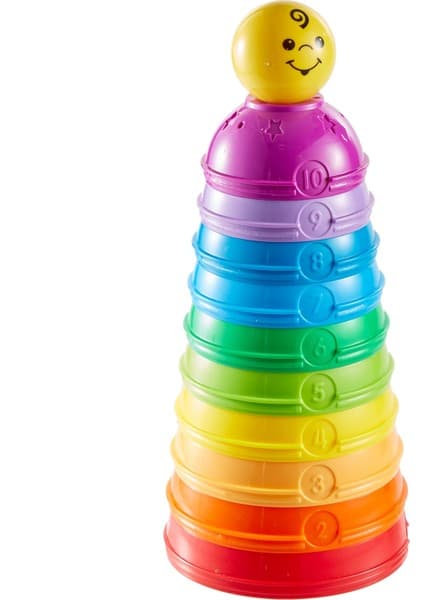 Fisher-Price Numaralı ve Sevimli Yüz Temalı Renkli Plastik Kaplar – Bebekler için İnce Motor Becerisi Geliştirici Oyuncak