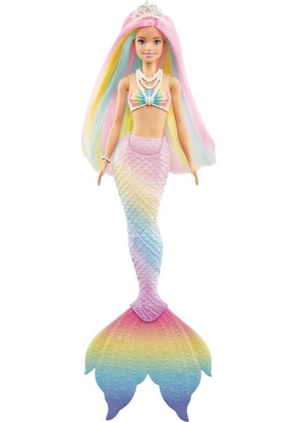 Barbie Dreamtopia Renk Değiştiren Sihirli Denizkızı, Gökkuşağı Renginde Saçlar, Suyla Renk Değiştirme Özelliği, 3-7 Yaş Arası İçin GTF89