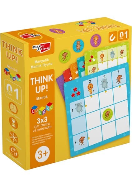 Dikkat Atölyesi Yayınları Dikkat Atölyesi Thinkup! Manyetik Mantık Sudoku 3x3 Eğitici Oyun 2-4 Yaş Matematik ve Sayma
