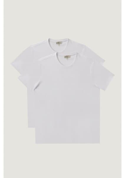 Altınyıldız Classics Slim Fit Bisiklet Yaka 2'li Düz Tişört Paketi