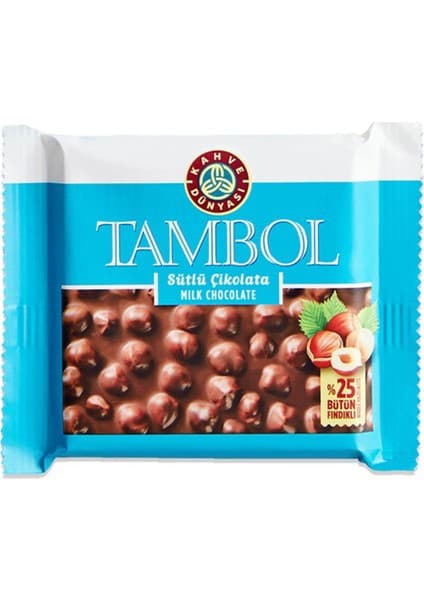 Kahve Dünyası Tambol Sütlü Fındıklı Çikolata 77 gr Fındıklı Lezzet ile Tatlandırılmış