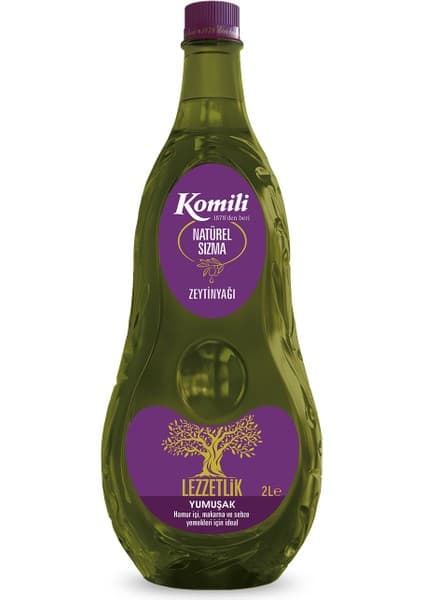 Komili 2 lt Yumuşak Natürel Sızma Zeytinyağı Türkiye Menşeli Ege Zeytinlerinden Elde Edilen