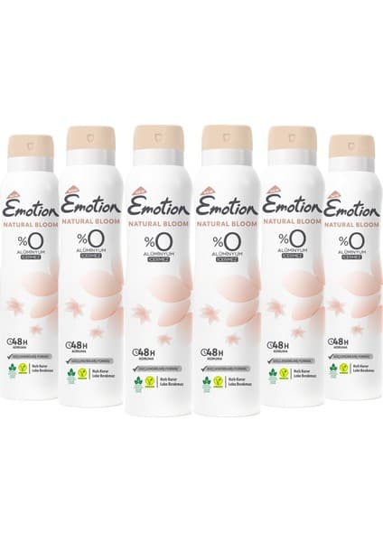 Emotion Natural Bloom Kadın Alüminyumsuz Vegan Deodorant 6x150 Ml