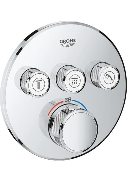 Grohe SmartControl Üç Yollu Yön Değiştiricili Ankastre Termostatik Duş Bataryası - 29121000
