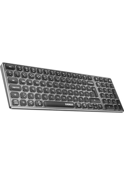 Everest KB-BT98 Beyaz/gri Bluetooth Ultra Ince+Şarjlı Q Mac/win/android/ıos Uyumlu Kablosuz Klavye