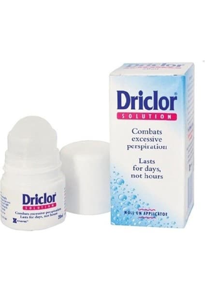 Driclor Roll-On Antiperspirant 20 ml Erkek Kadın İçin Terlemeye Karşı Etkili Pudrasız Formül