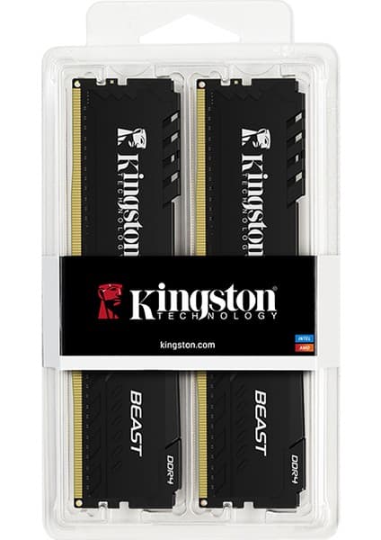 Kingston 32GB 3200MT/s DDR4 CL16 DIMM (Kit of 2) Beast Black Turkey KF432C16BBK2/32TR - RAM