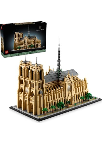 LEGO ® Architecture Mimari Simgeler Koleksiyonu: Notre Dame Katedrali 21061 - Yetişkinler İçin Sergilenebilir Yapım Seti (4383 P)