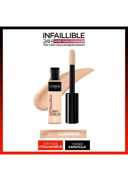 L'Oréal Paris Infaillible Tüm Yüze Uygulanabilir Kapatıcı 327 Cashmere Concealer