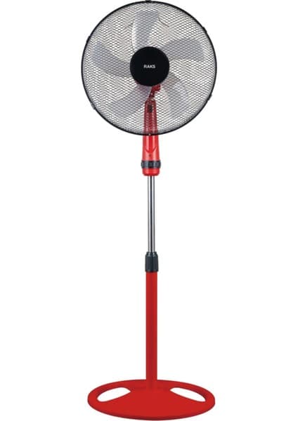 Raks SF16ECO Ayaklı Vantilatör 50 W Kırmızı 40 cm 5 Kollu Pervane ile Güçlü Hava Akımı